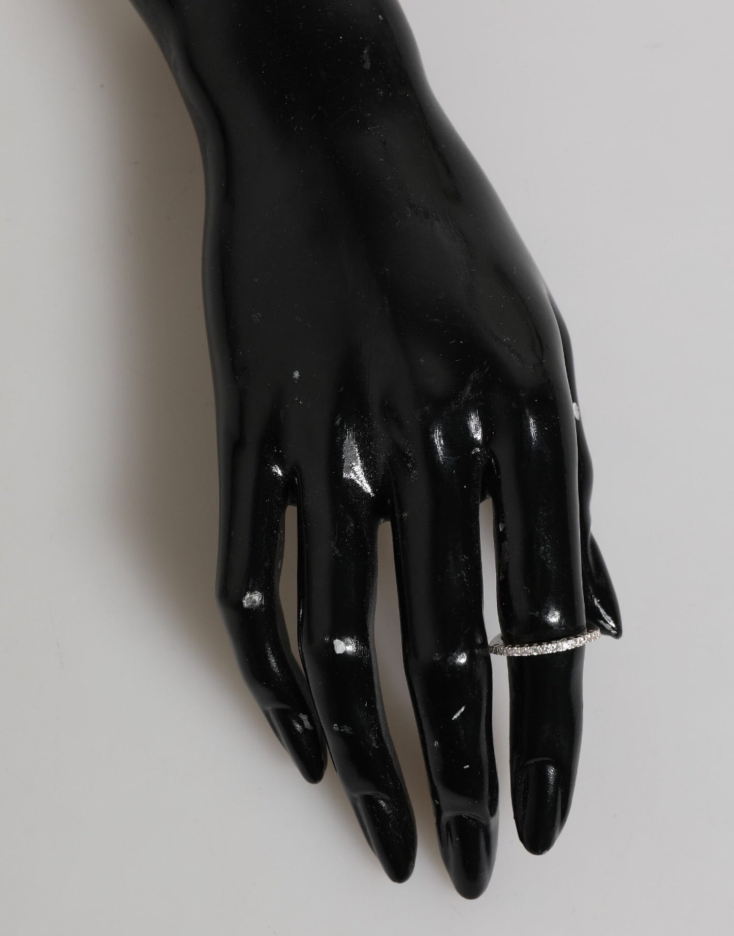 Nialaya Sterling Silver 925 Band Pave CZ Crystal Eternity Ring