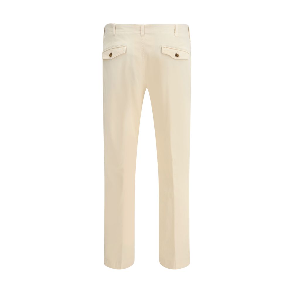 Germano Cream Cotton Casual Pants