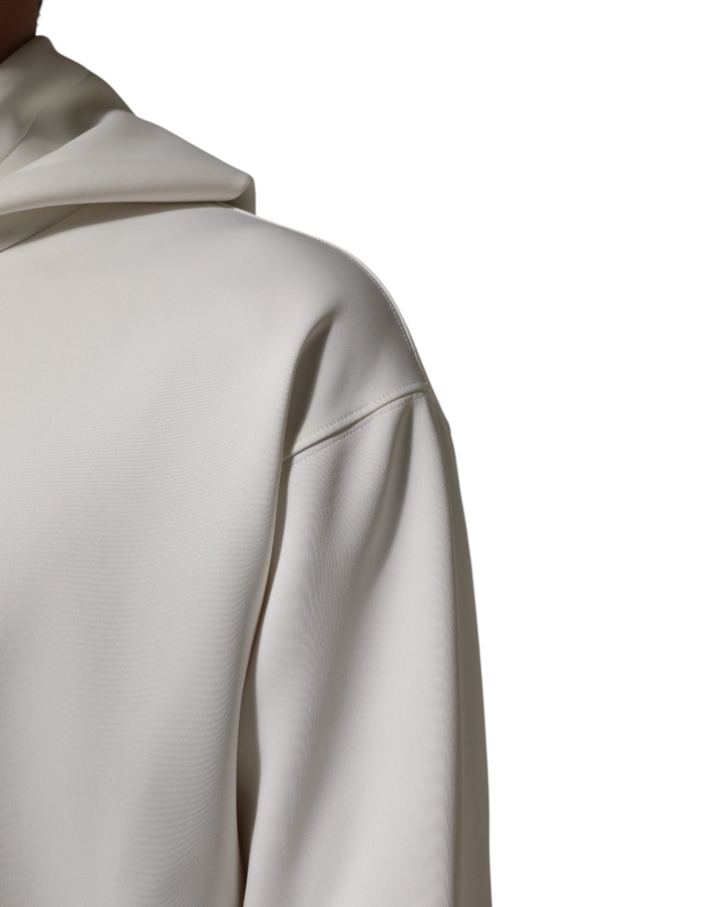 Dolce & Gabbana White Logo Hooded Men Sweatshirt  Sweater