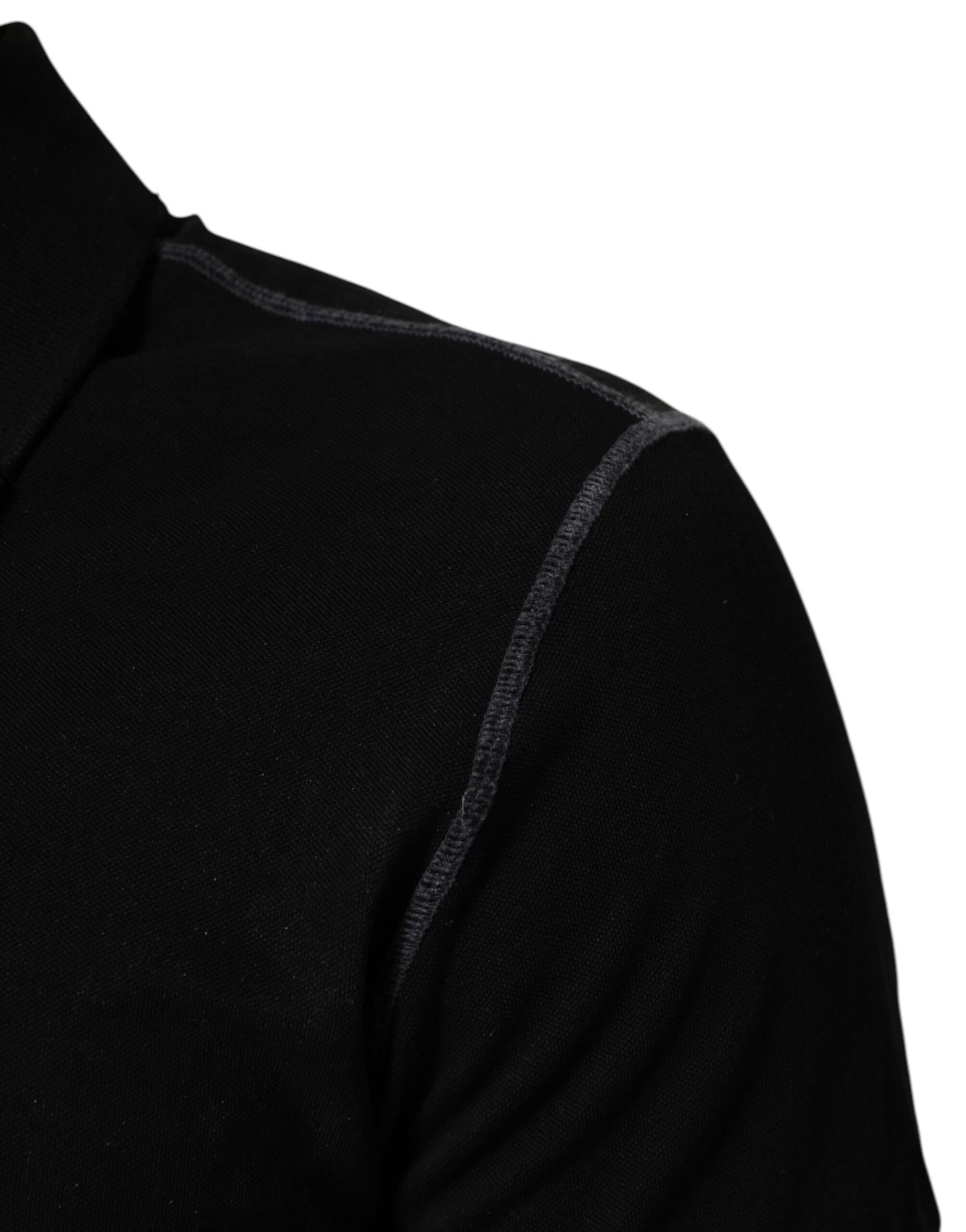 Dolce & Gabbana Black Cotton Graphic Print PoloShirt T-shirt