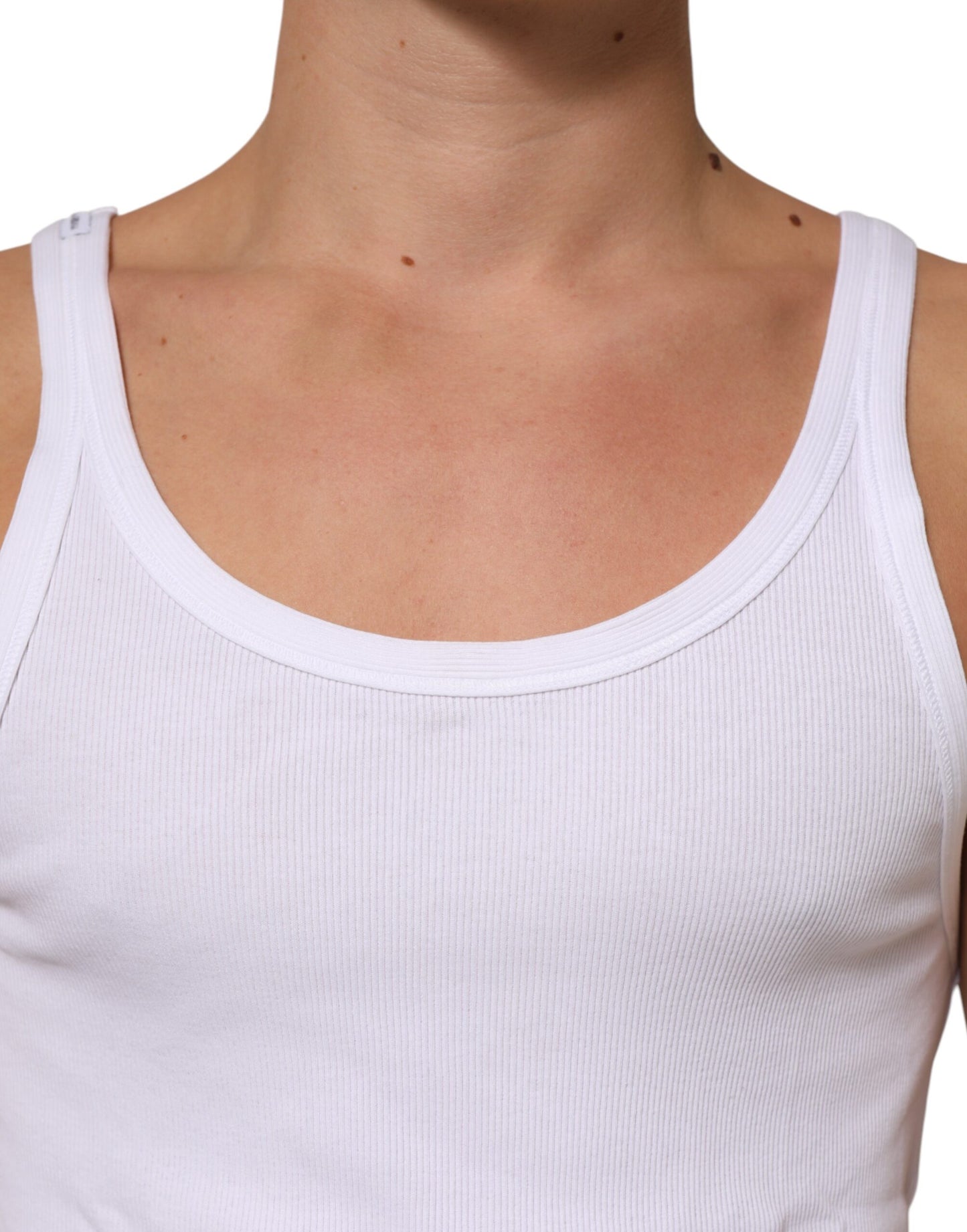Dolce & Gabbana White Sleeveless Round Neck Tank Top T-shirt