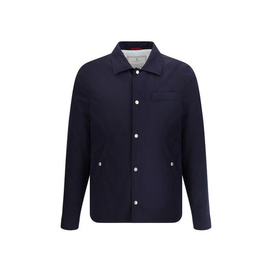 Brunello Cucinelli Blue Nylon Full-Length Jacket