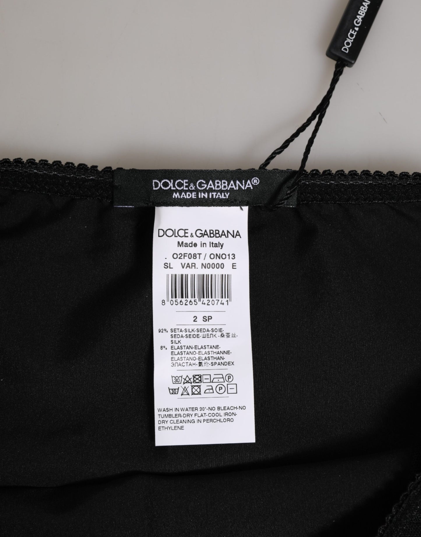 Dolce & Gabbana Black Silk Stretch High Waist Panty Underwear