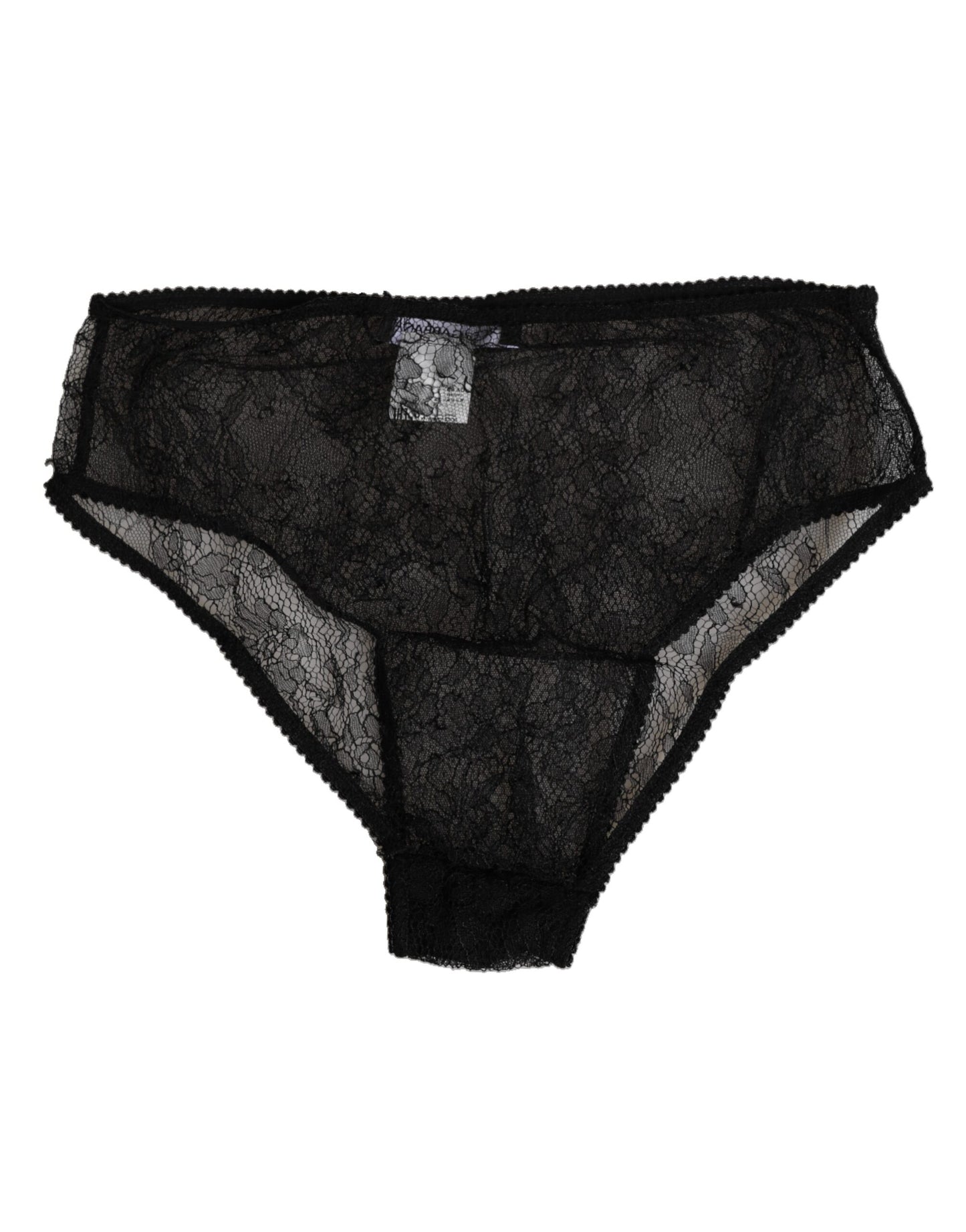 Dolce & Gabbana Black Nylon Stretch High Waist Panty Underwear