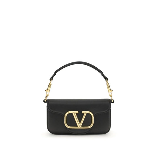 Valentino Garavani Black Calf Leather Bos Taurus Shoulder Bag