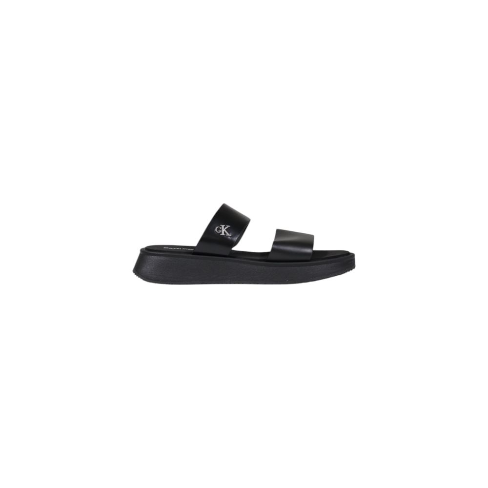 Calvin Klein Jeans Black Leather Sandals
