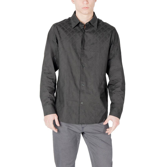 Armani Exchange Black Cotton Dress Shirt
