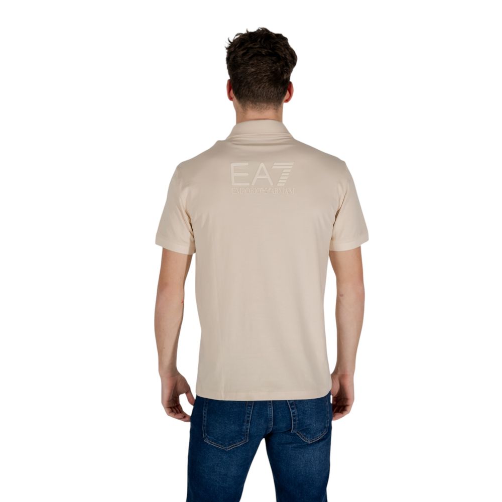 EA7 Emporio Armani Beige Cotton Polo Shirt