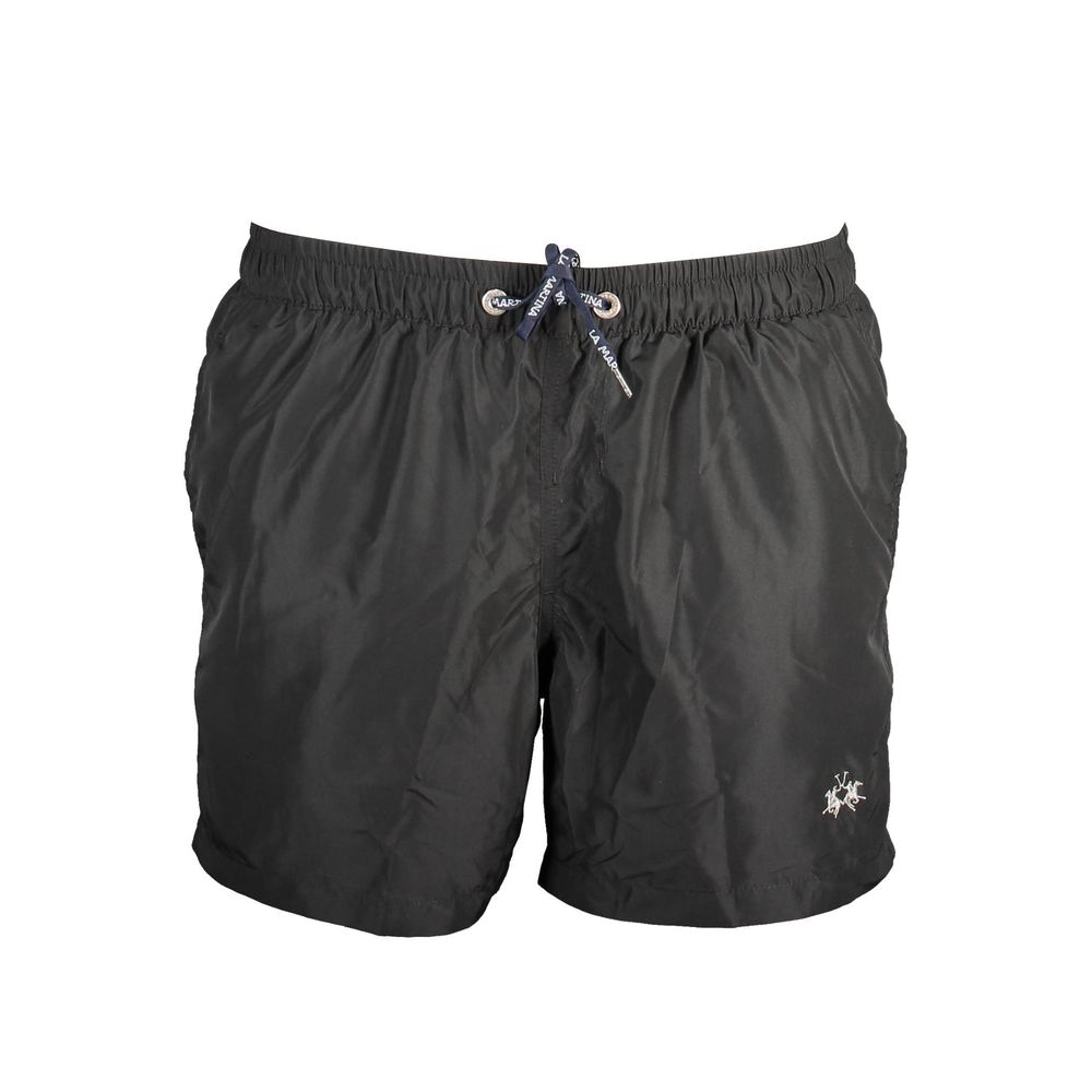 La Martina Nero Poliestere Men's Swim Boxer