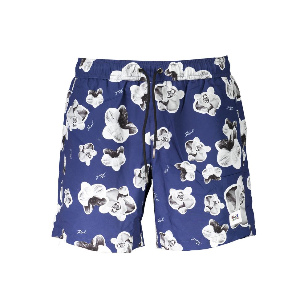 Karl Lagerfeld Blu Poliestere Men Swim Boxer