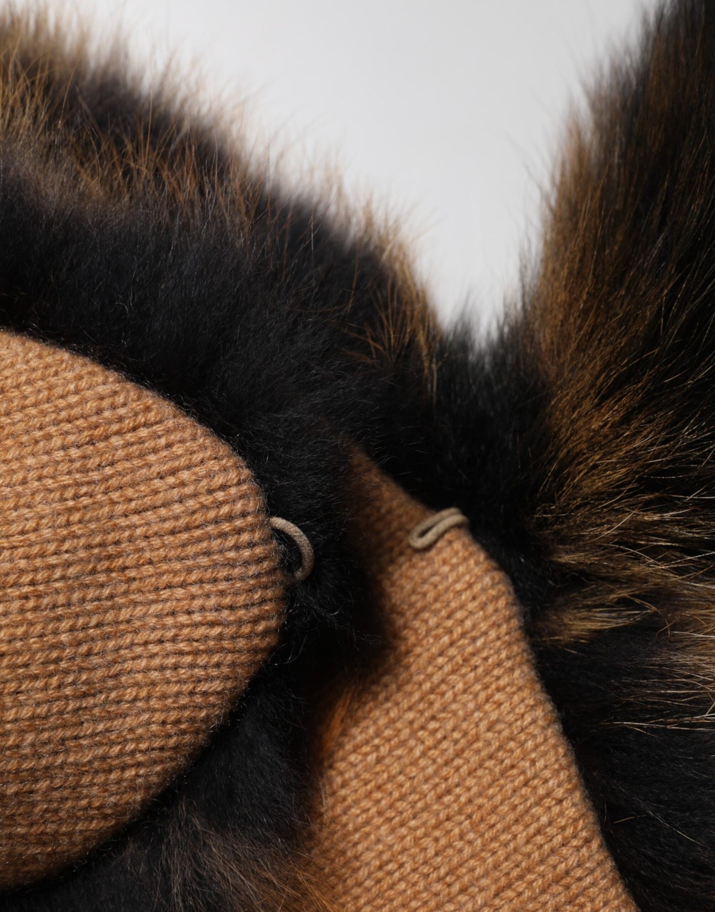 Dolce & Gabbana Brown Red Fox Fur Neck Cashmere Warmer Scarf