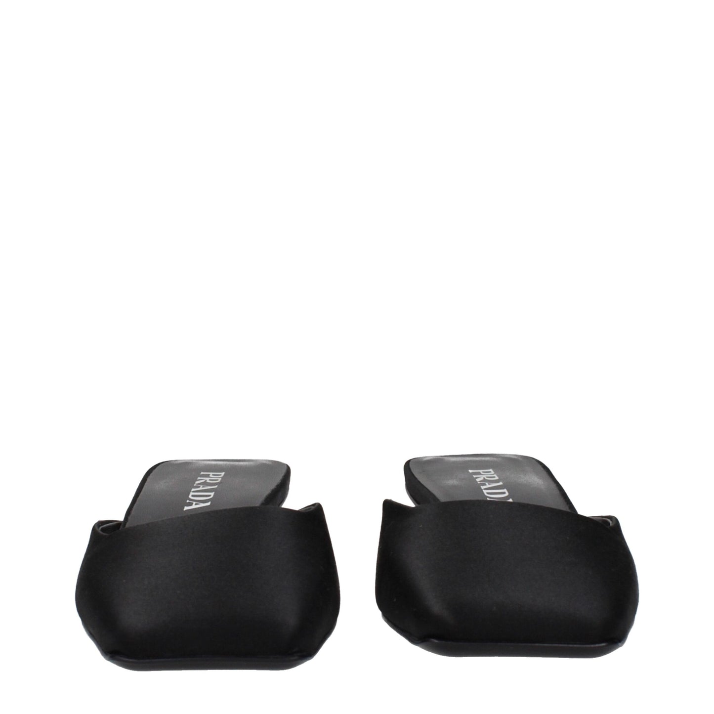 Prada Black Satin Flat Sandals