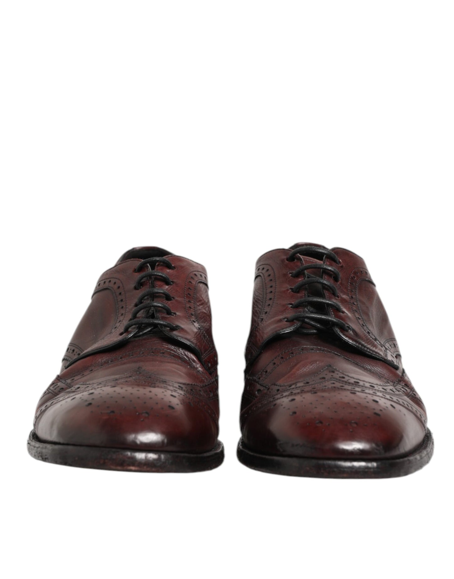 Dolce & Gabbana Bordeaux Leather Lace Up Dress Derby Shoes
