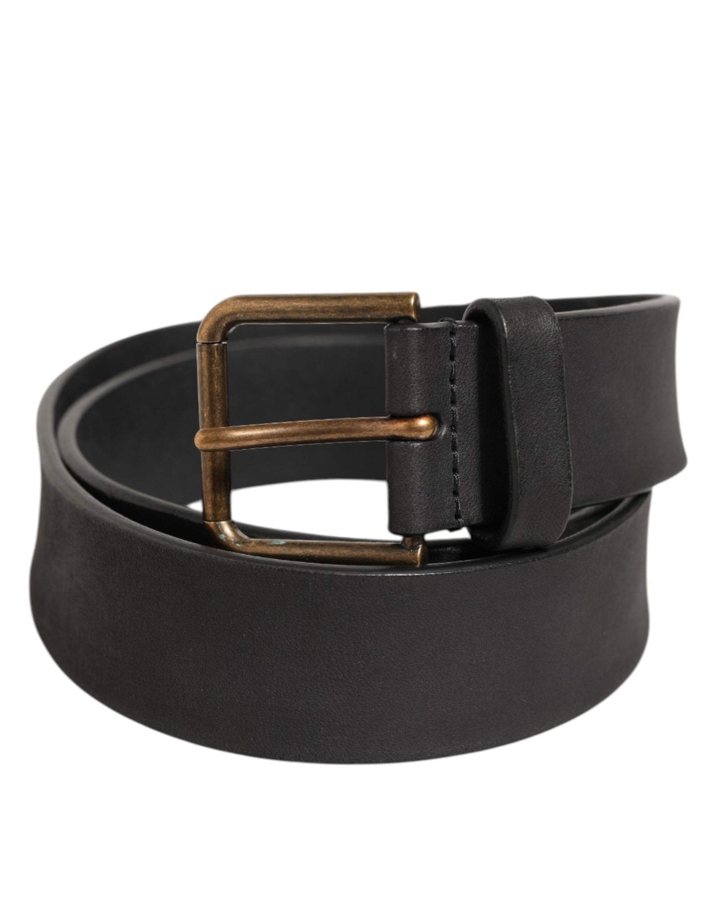 Dolce & Gabbana Black Leather Metal Buckle Classic Men Belt