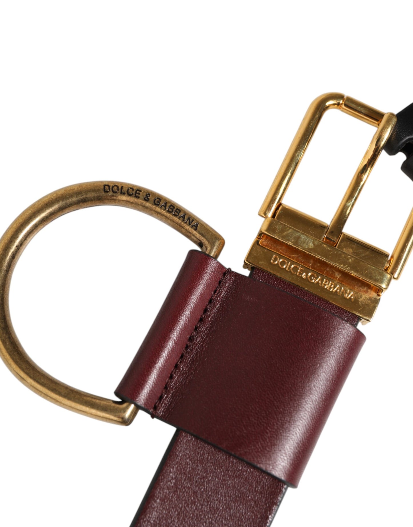 Dolce & Gabbana Brown Key Ring Clip Attachments Buckle Belt