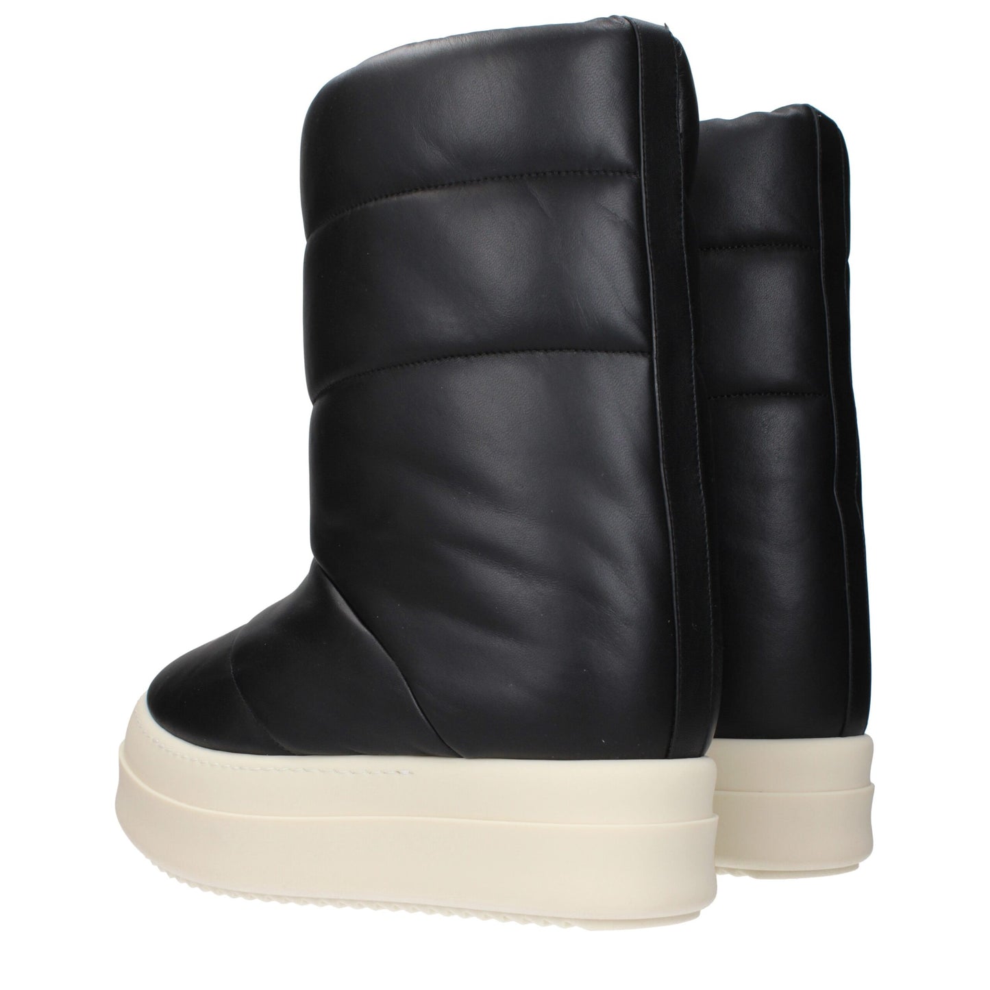 Rick Owens Black Leather Ankle Boots