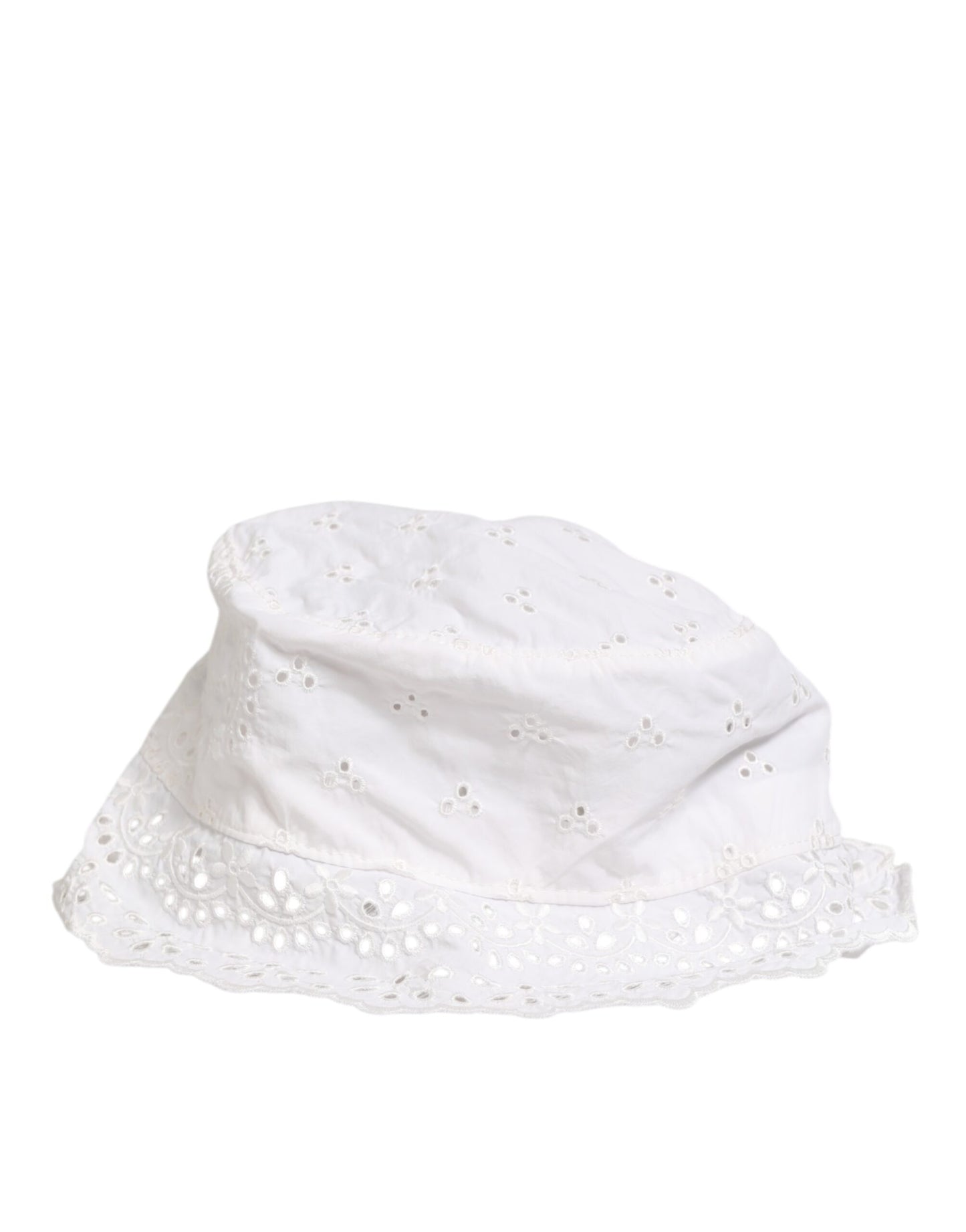 Dolce & Gabbana White Nylon Cut Out Bucket Logo Capello Hat