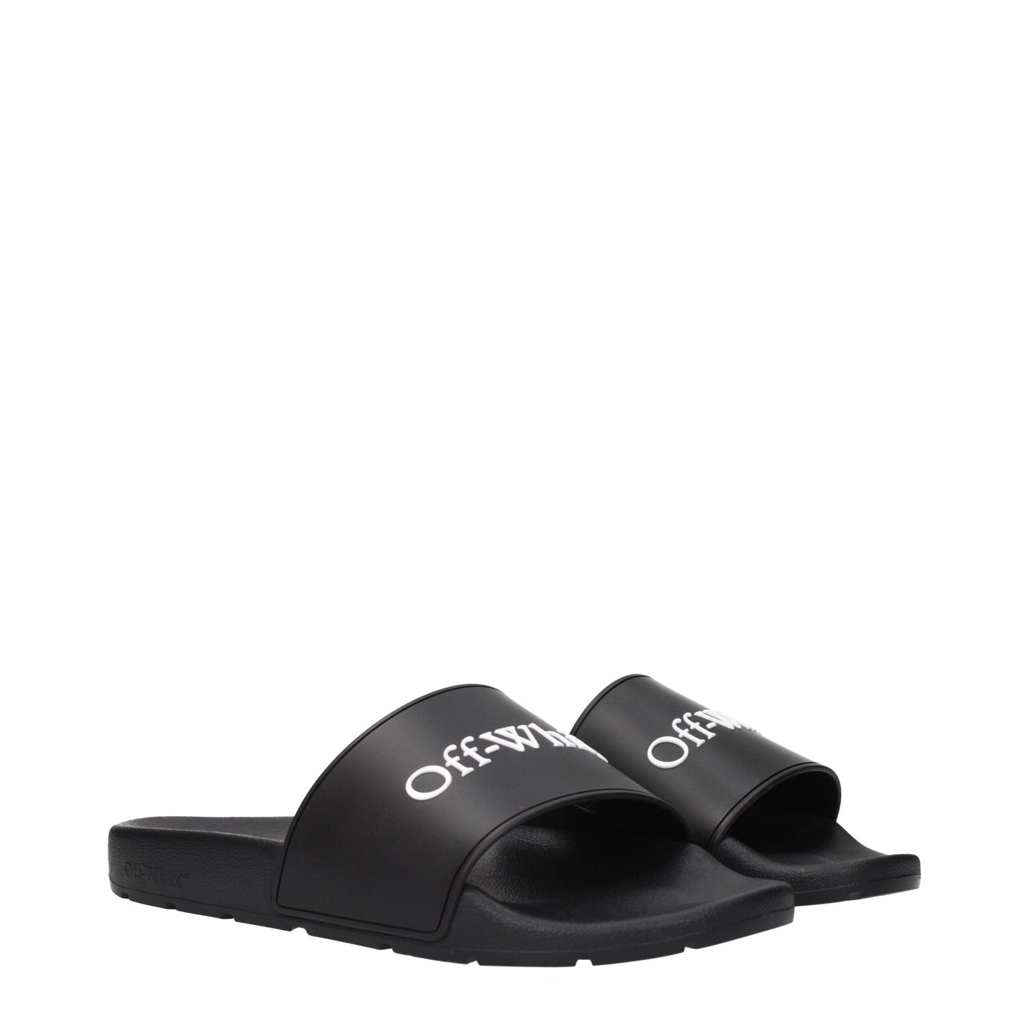 Off-White Black Cotton Slippers