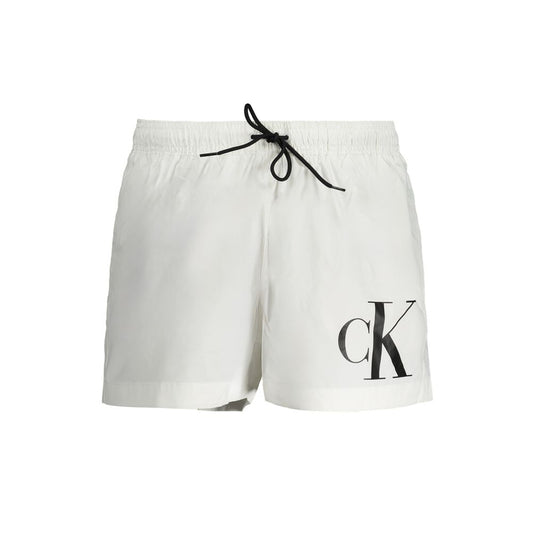 Calvin Klein White Polyester Men's Swim Trunk