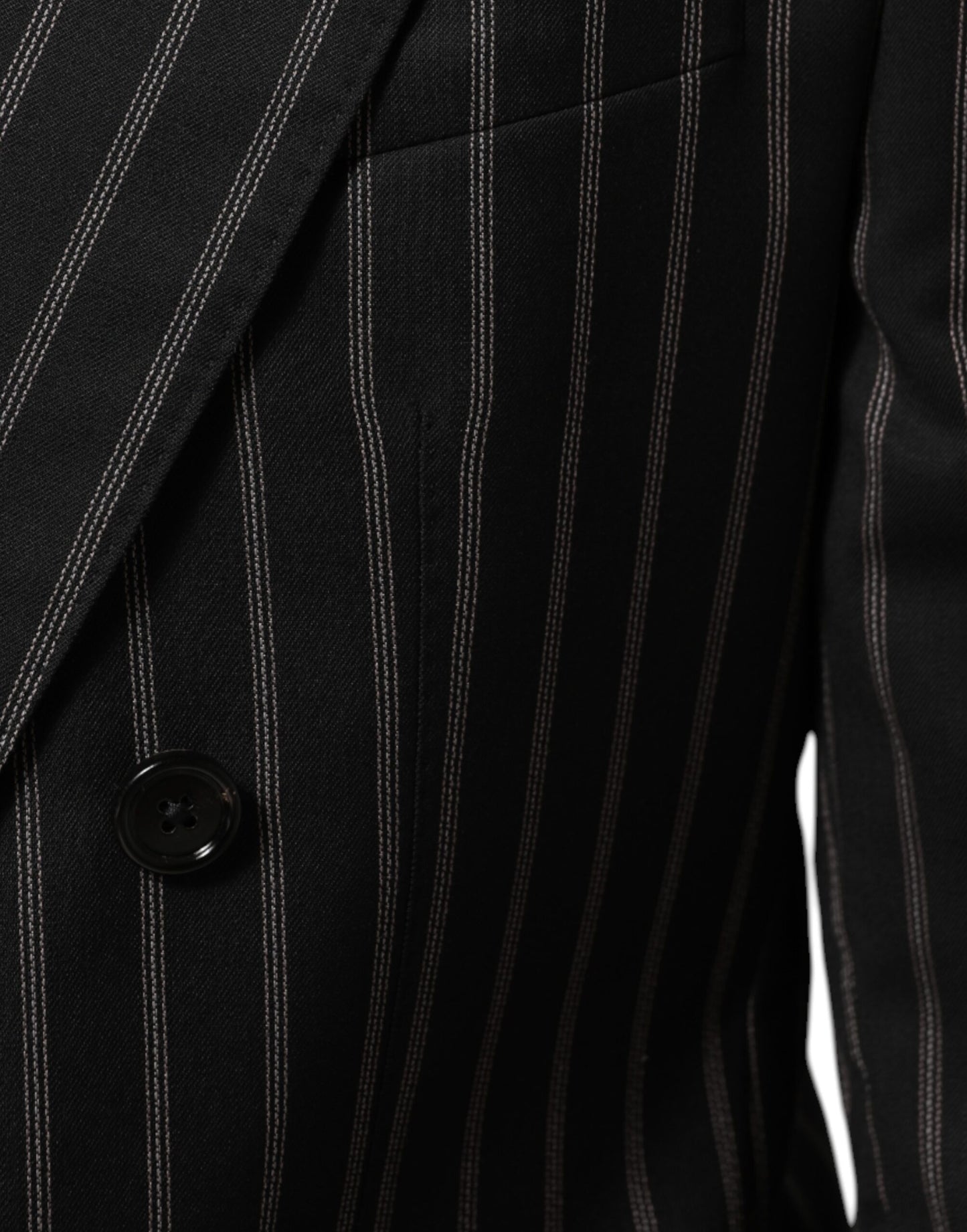 Dolce & Gabbana Black Stripes SICILIA 1 Button Suit Blazer