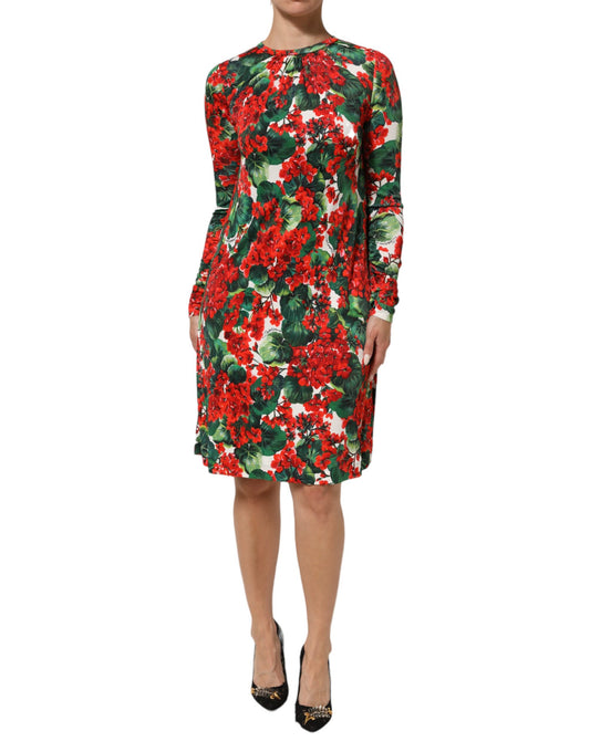 Dolce & Gabbana Multicolor Floral Short Portofino Dress