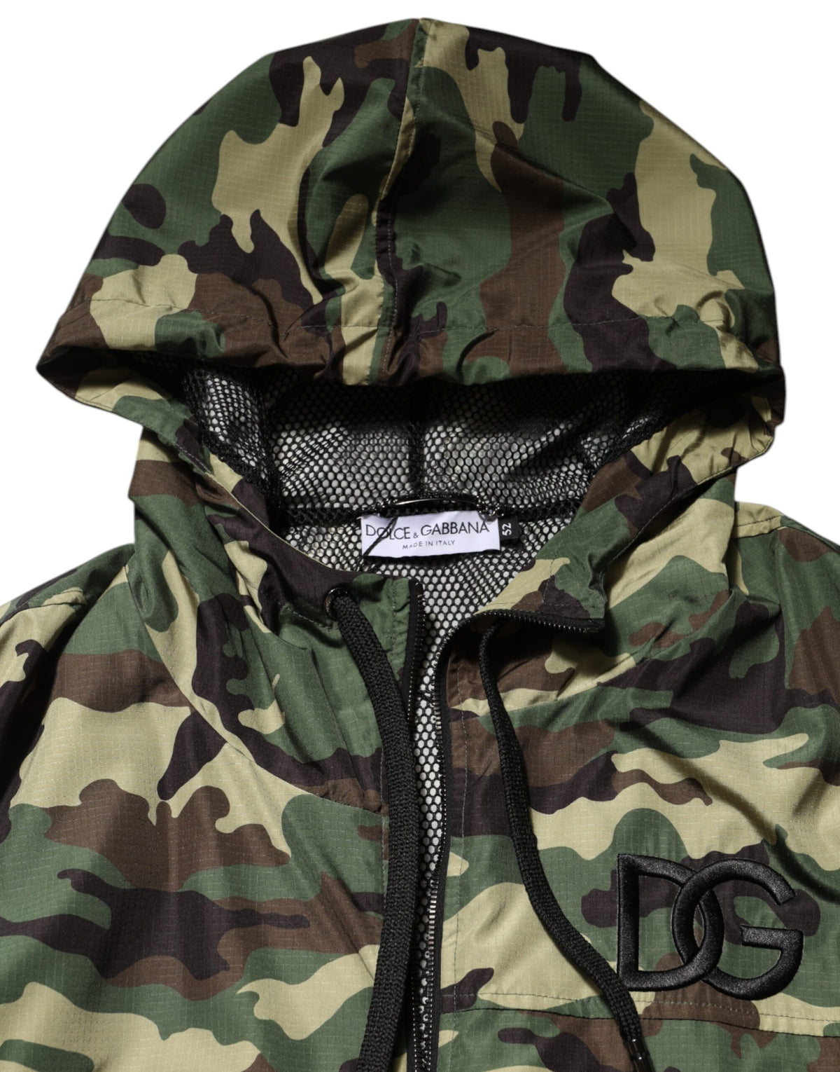 Dolce & Gabbana Green Camouflage Hooded Sweatshirt Jacket