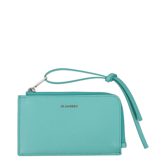 Jil Sander Green Leather Wallet