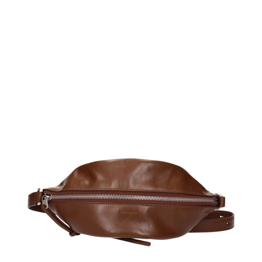 Jil Sander Brown Leather Crossbody Bag