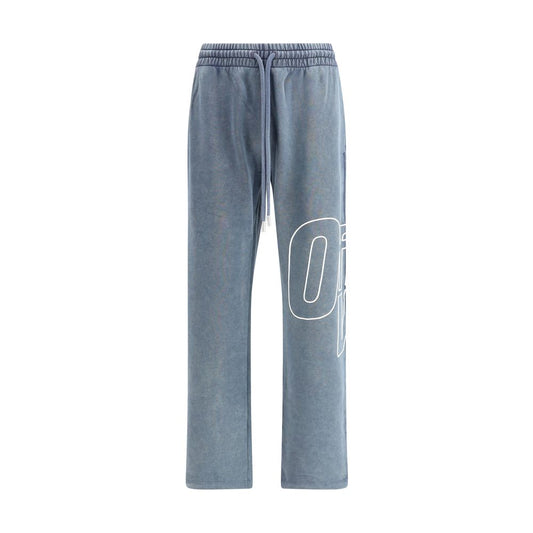 Off-White Blue Cotton Joggers (Workout Pants)
