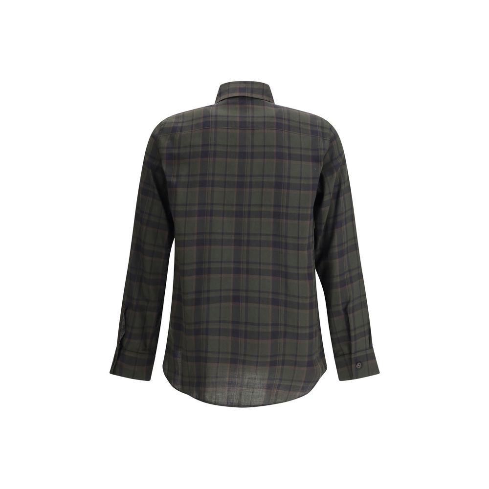 Saint Laurent Bicolor Cotton Pattern Shirt
