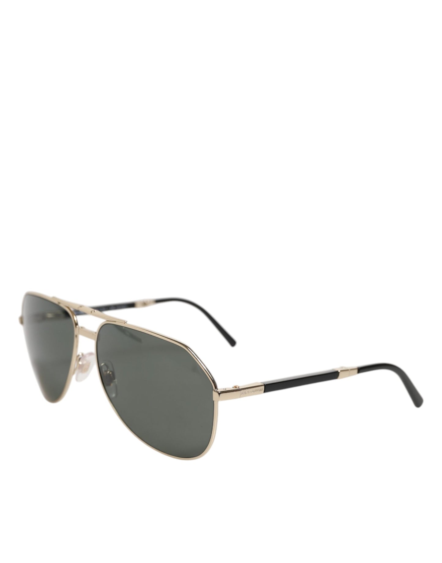 Dolce & Gabbana DG2106K Black Gold Plated Polarized MetalFrame Sunglasses