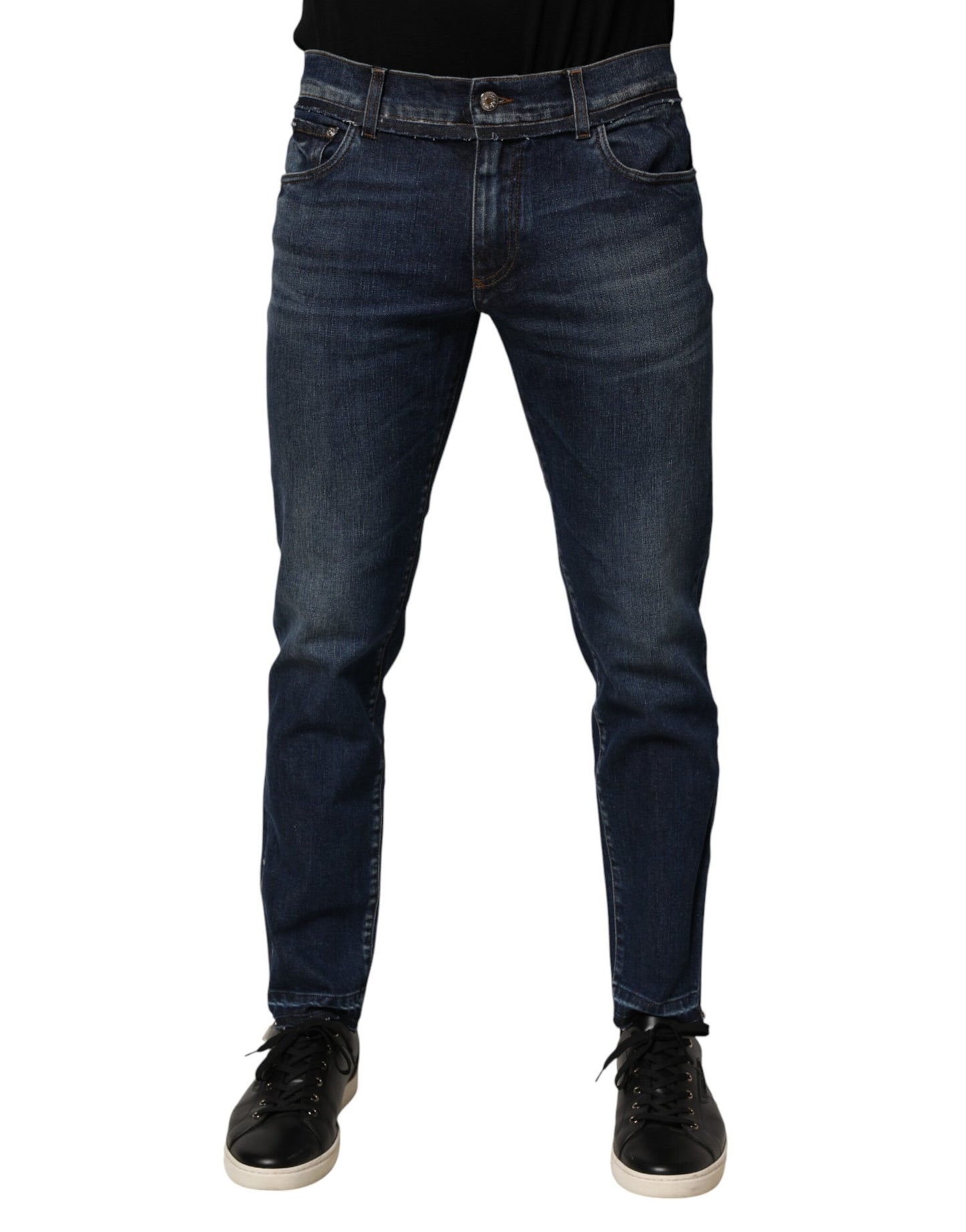 Dolce & Gabbana Blue Cotton Stretch Skinny Men Denim Jeans