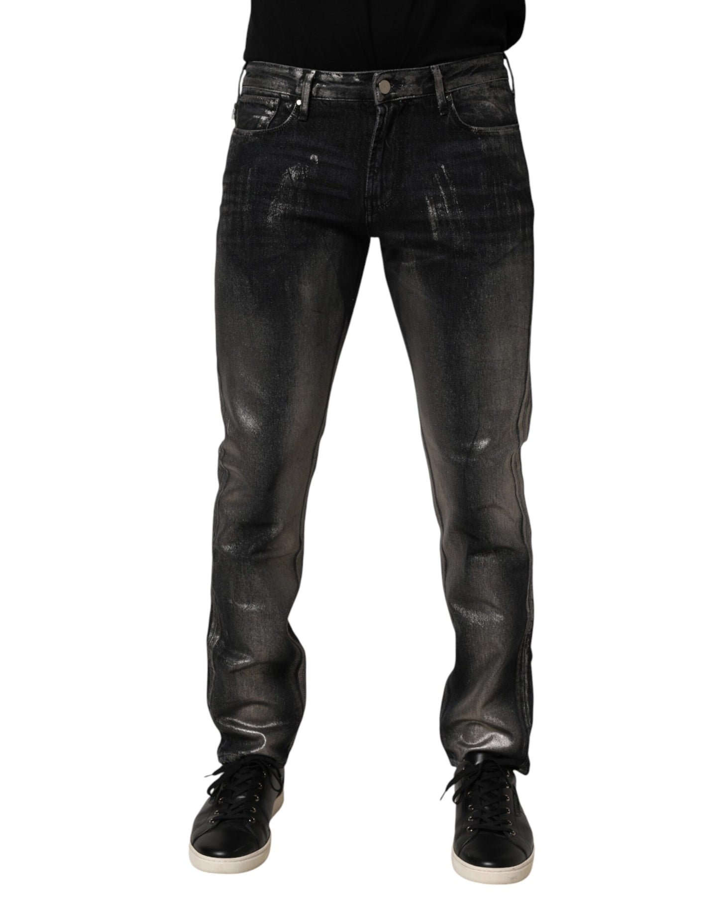Emporio Armani Black Washed Slim Fit Men Denim Trouser Jeans