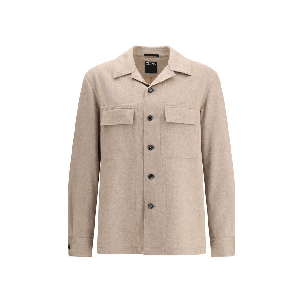 ZEGNA Beige Cashmere Coat