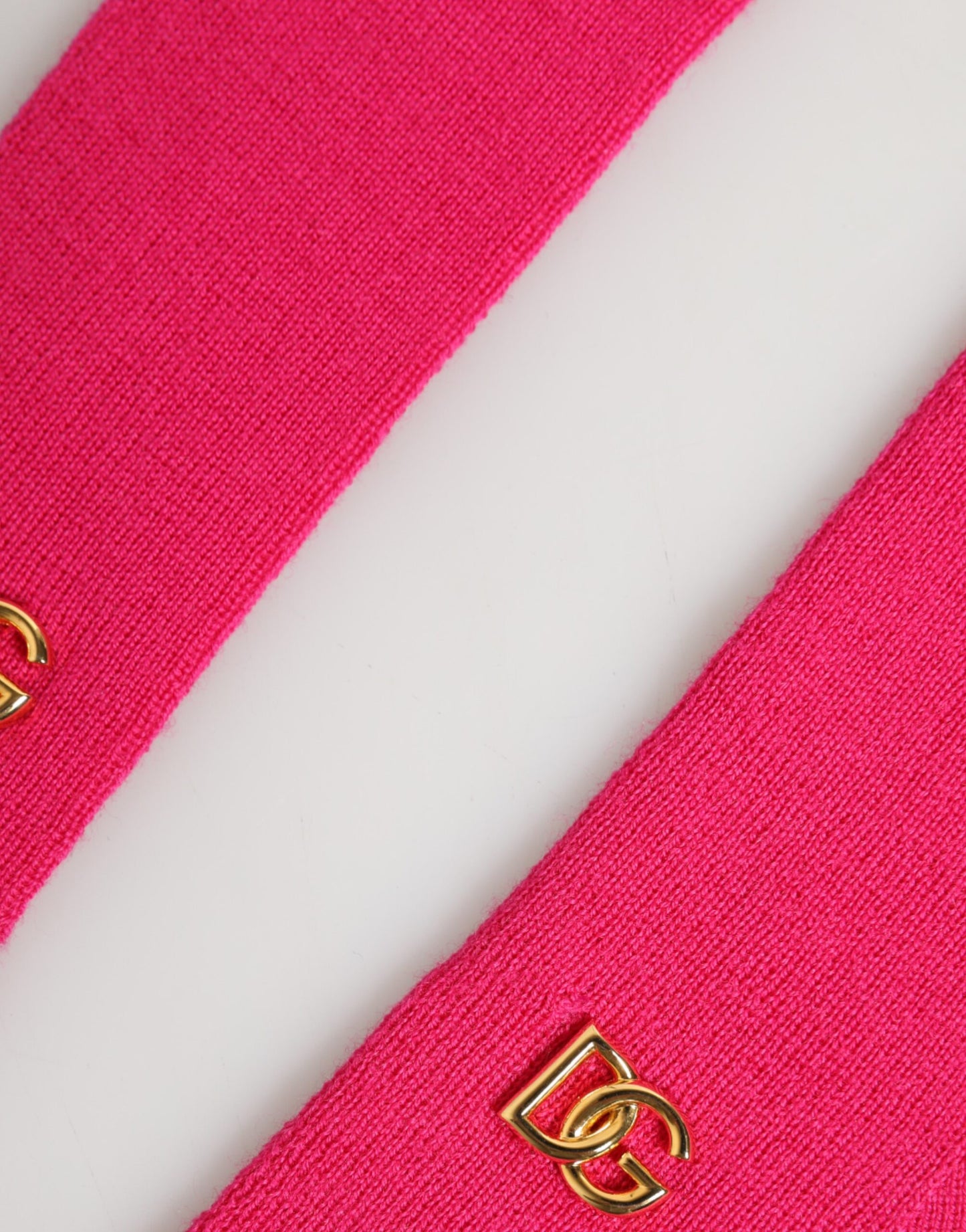 Dolce & Gabbana Pink Wool Fingerless Elbow Length Mitten Gloves