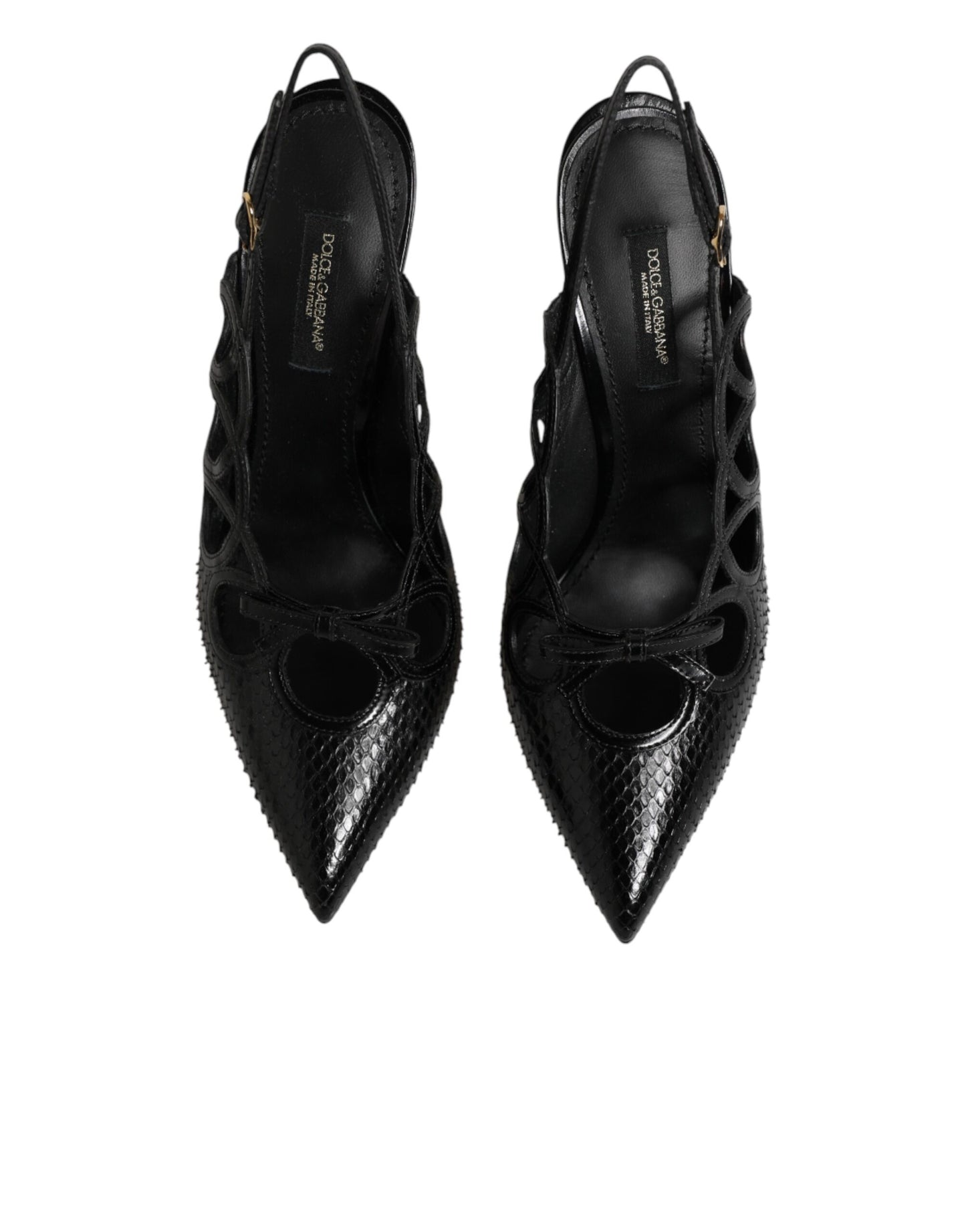 Dolce & Gabbana Leather High Heels Slingback Shoes