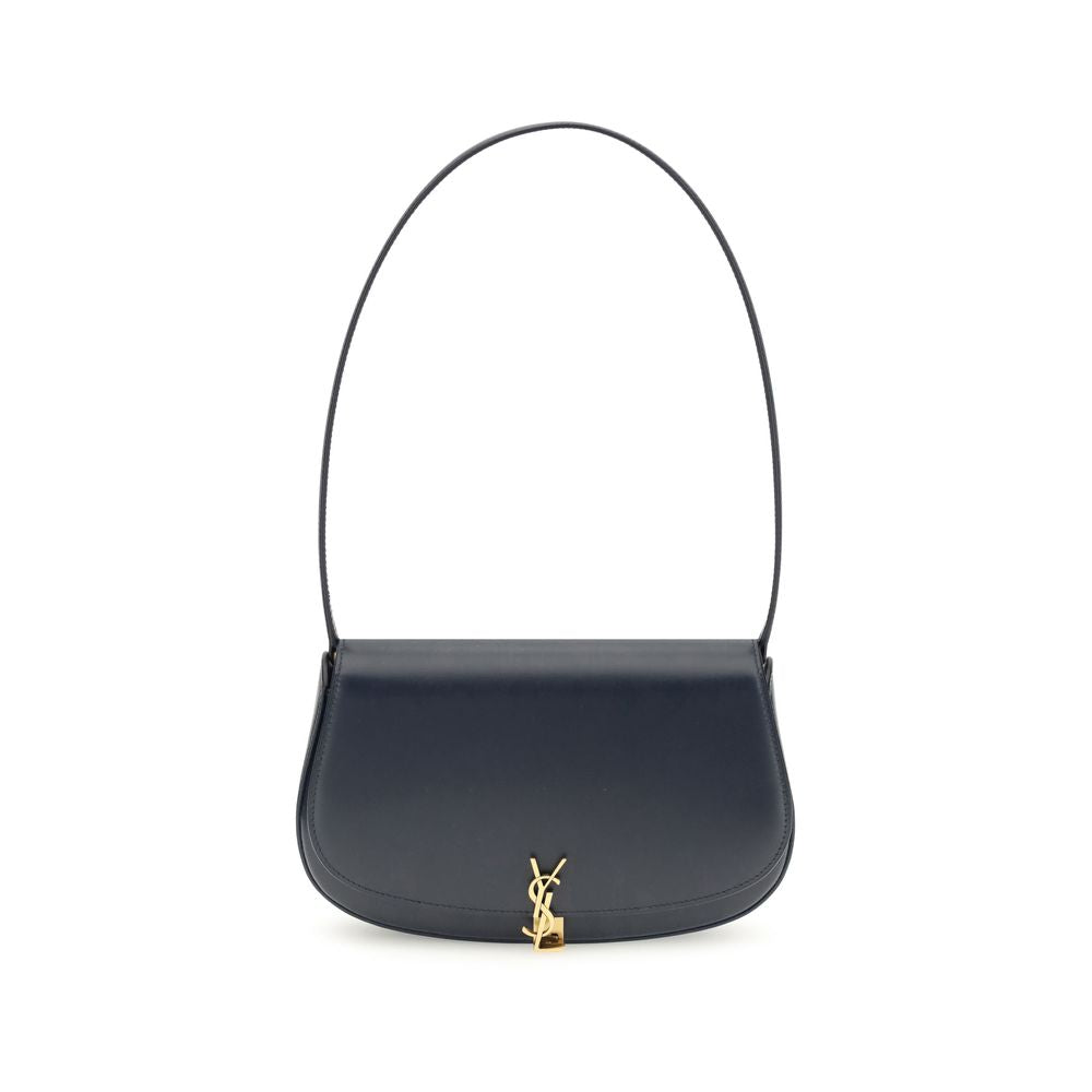 Saint Laurent Blue Calf Leather Bos Taurus Shoulder Bag