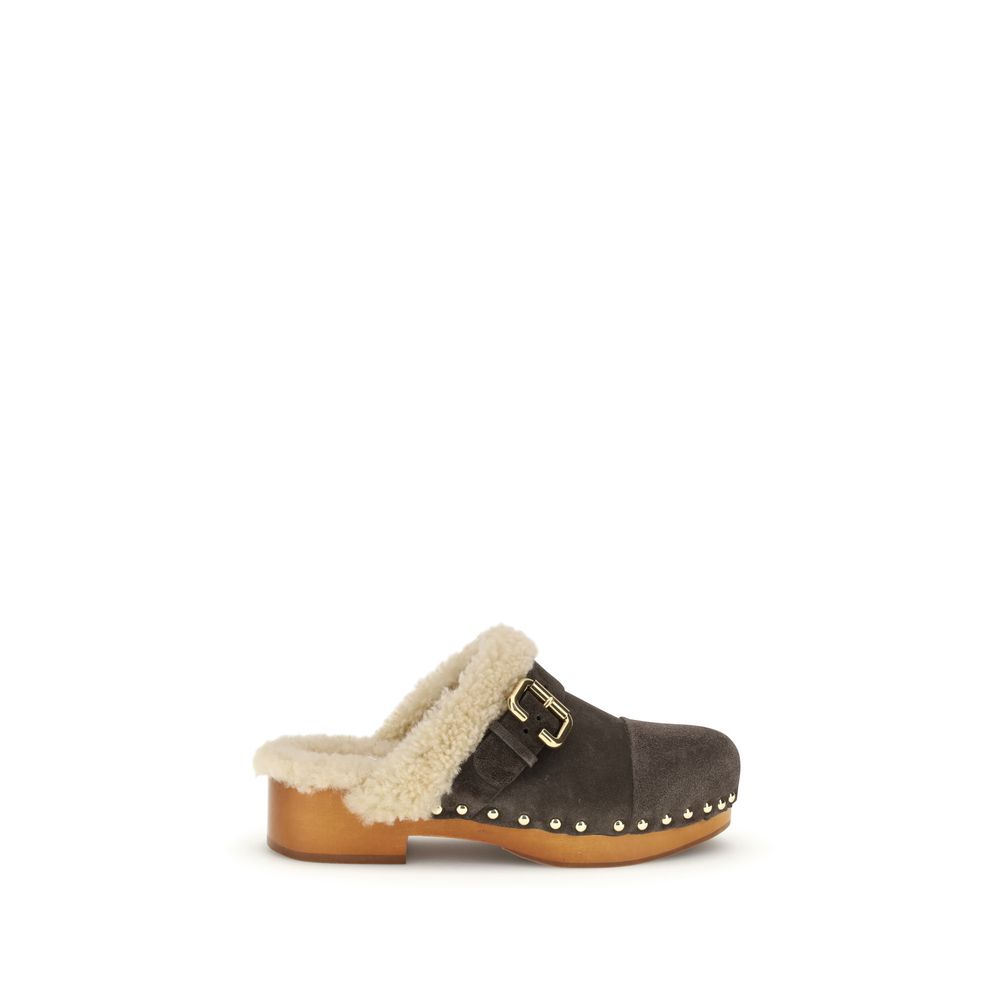 Chloé Brown Lamb Ovis Aries Aries Clogs
