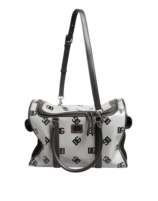 Dolce & Gabbana White DG Logo Pet Carrier Logo Plaque Top Handle Bag