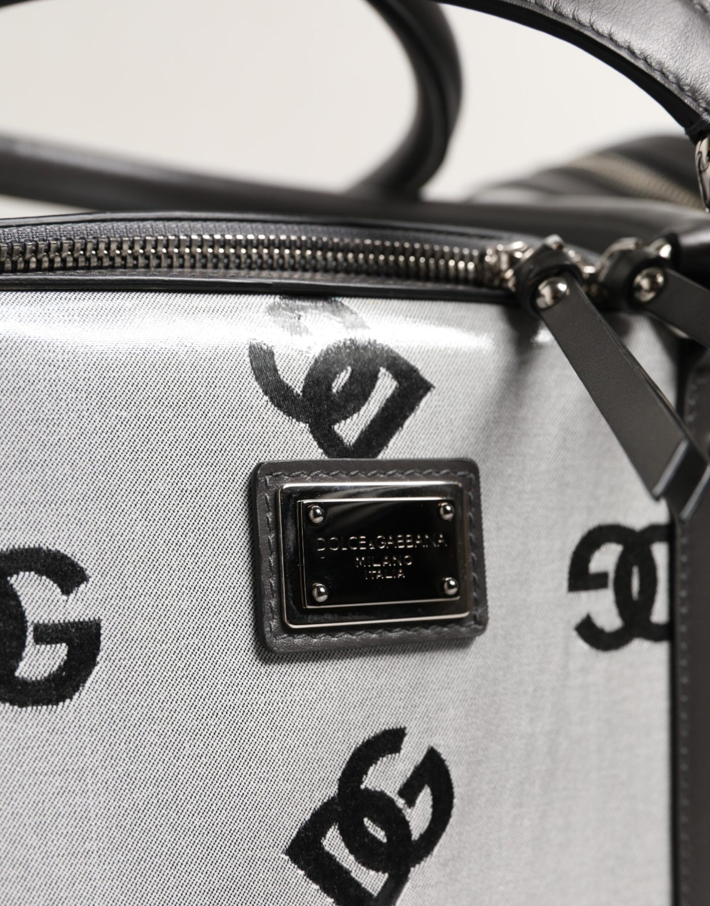 Dolce & Gabbana White DG Logo Pet Carrier Logo Plaque Top Handle Bag