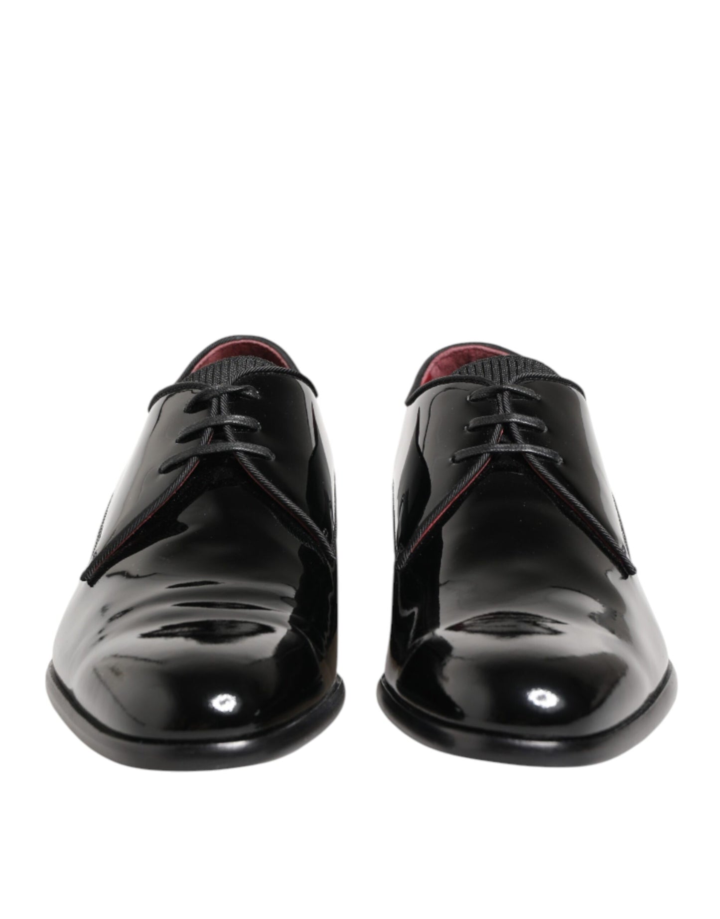 Dolce & Gabbana Black Calfskin Leather Derby Men Dress Shoes