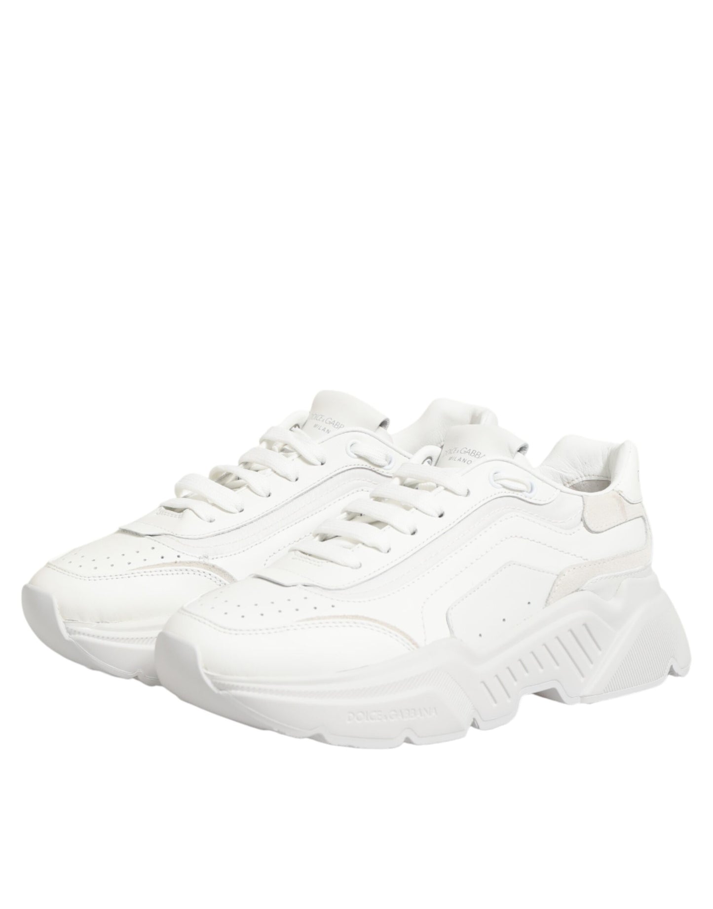 Dolce & Gabbana White Leather Daymaster Low Top Sneakers Shoes