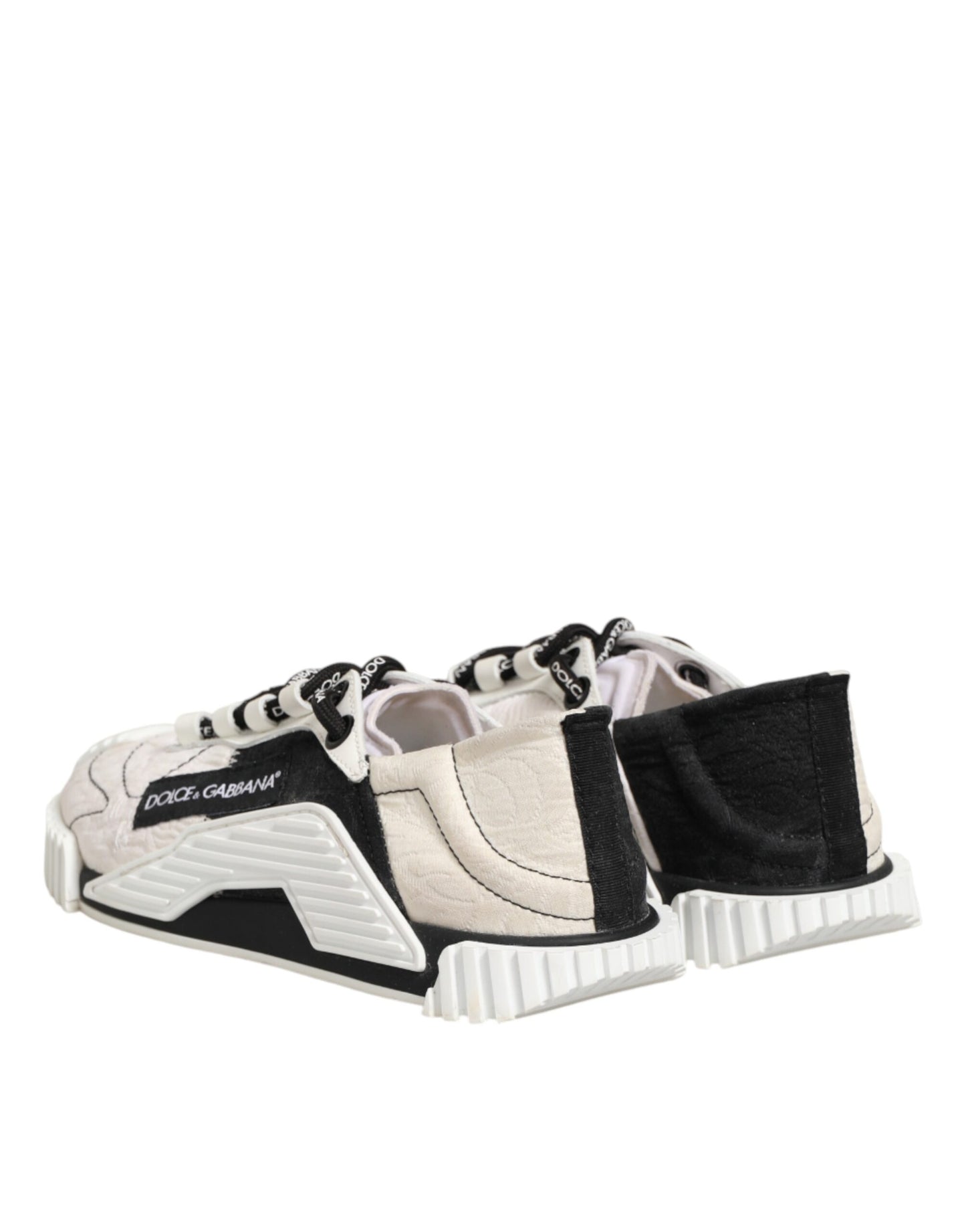 Dolce & Gabbana White Black Leather NS1 Sneaker  Shoes