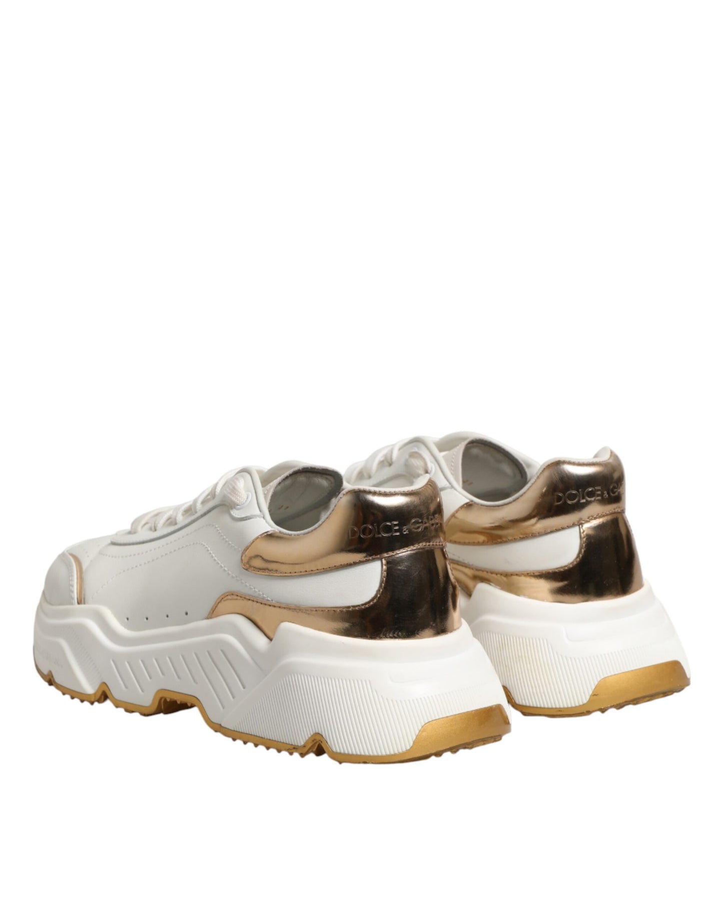 Dolce & Gabbana White Gold Daymaster Low Top Sneakers Shoes