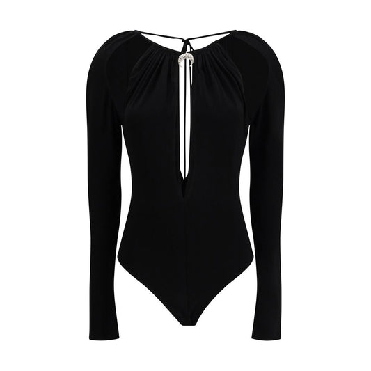 Marine Serre Black Viscose Bodysuit