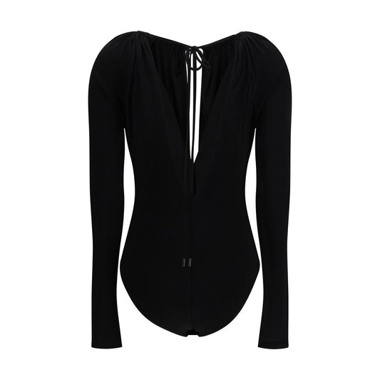 Marine Serre Black Viscose Bodysuit