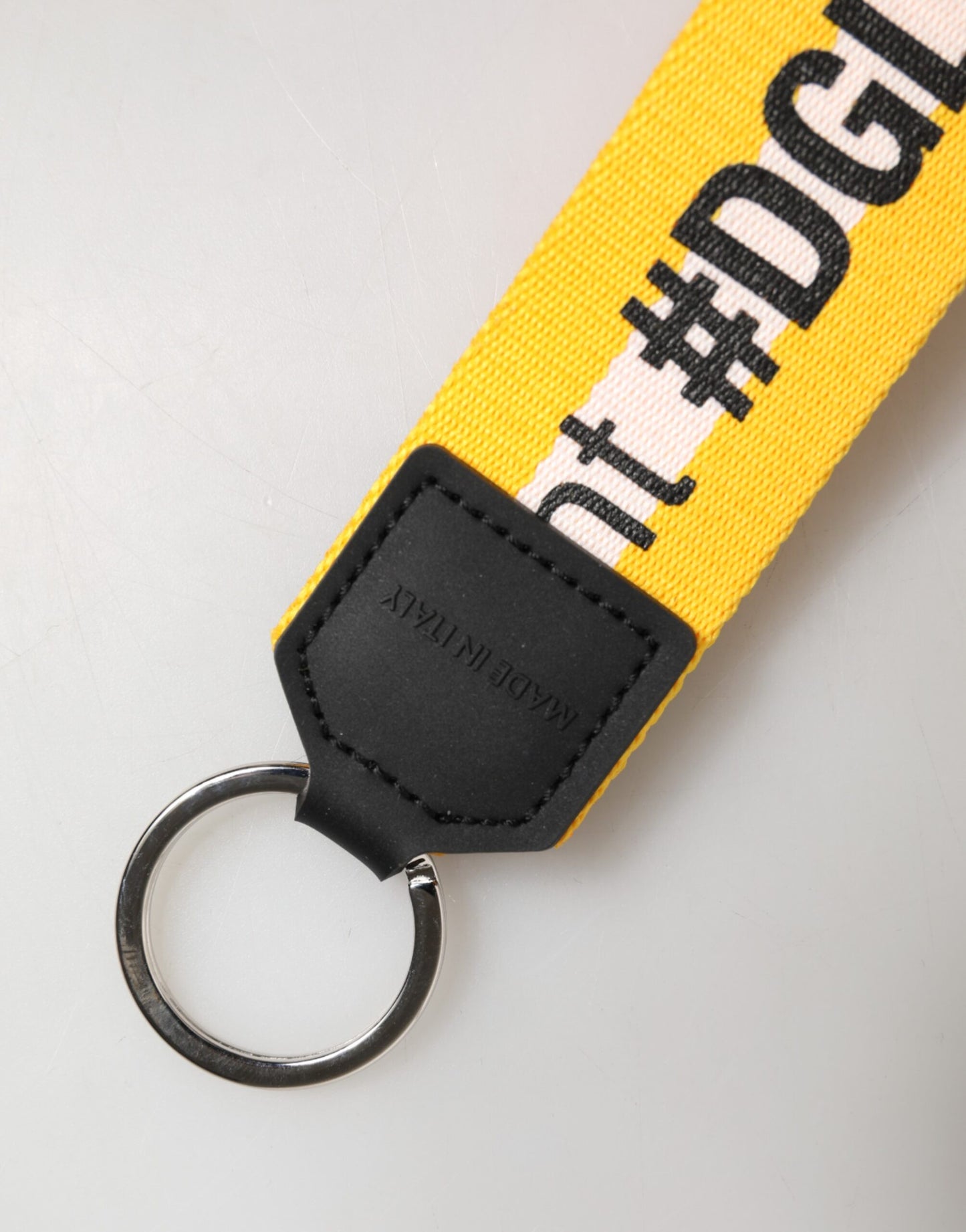 Dolce & Gabbana Multicolor Logo Polyester Brass Holder Keychain Keyring