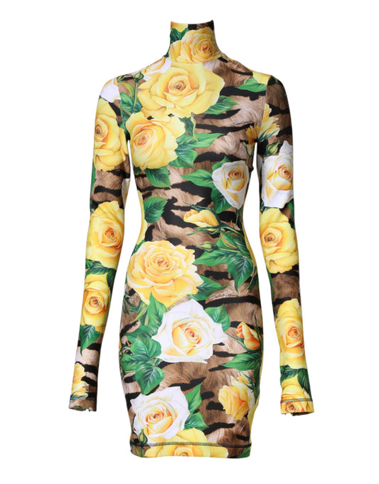 Dolce & Gabbana Multicolor Floral Print Sheath Mini Dress