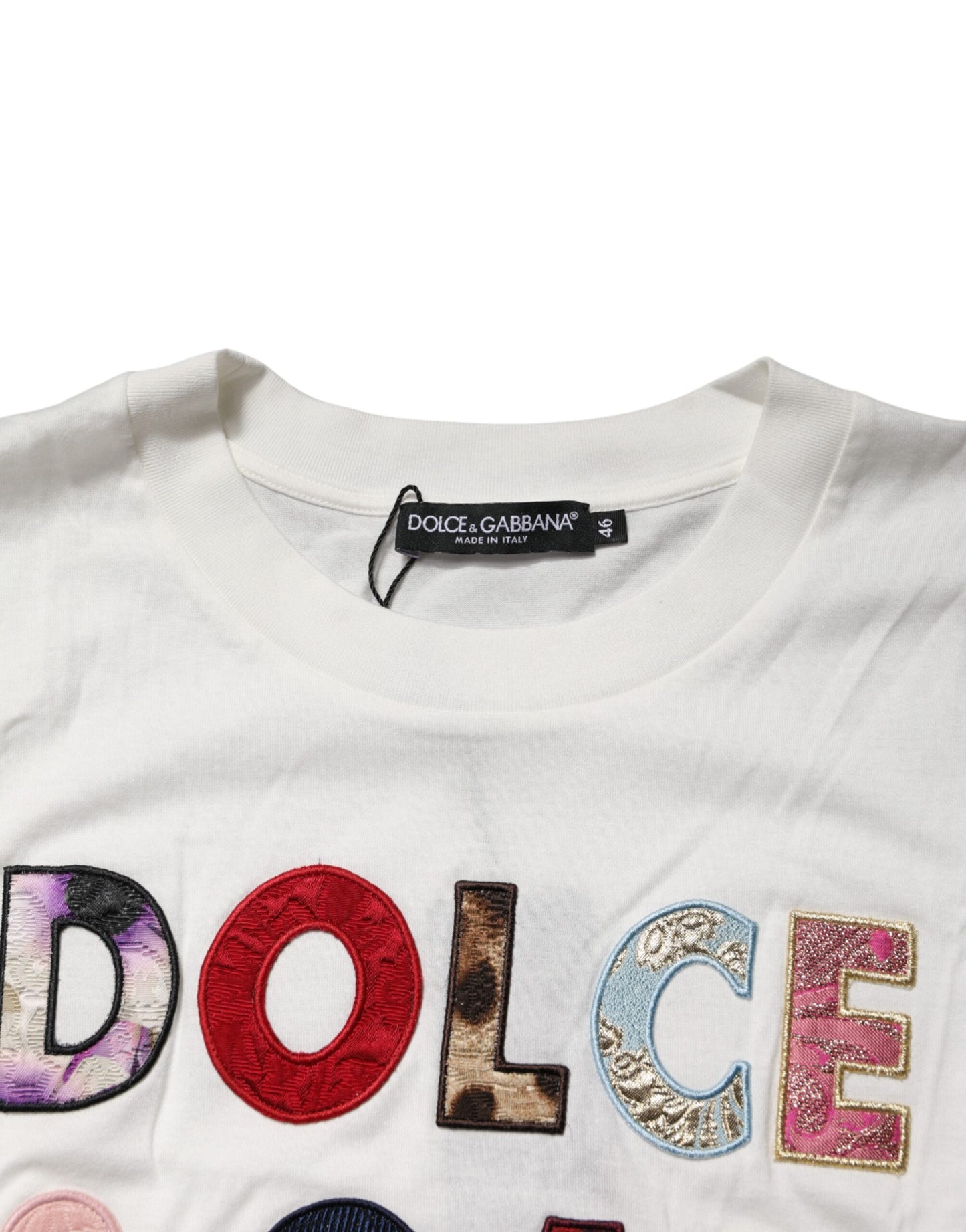 Dolce & Gabbana White Logo Crew Neck Short Sleeves T-shirt
