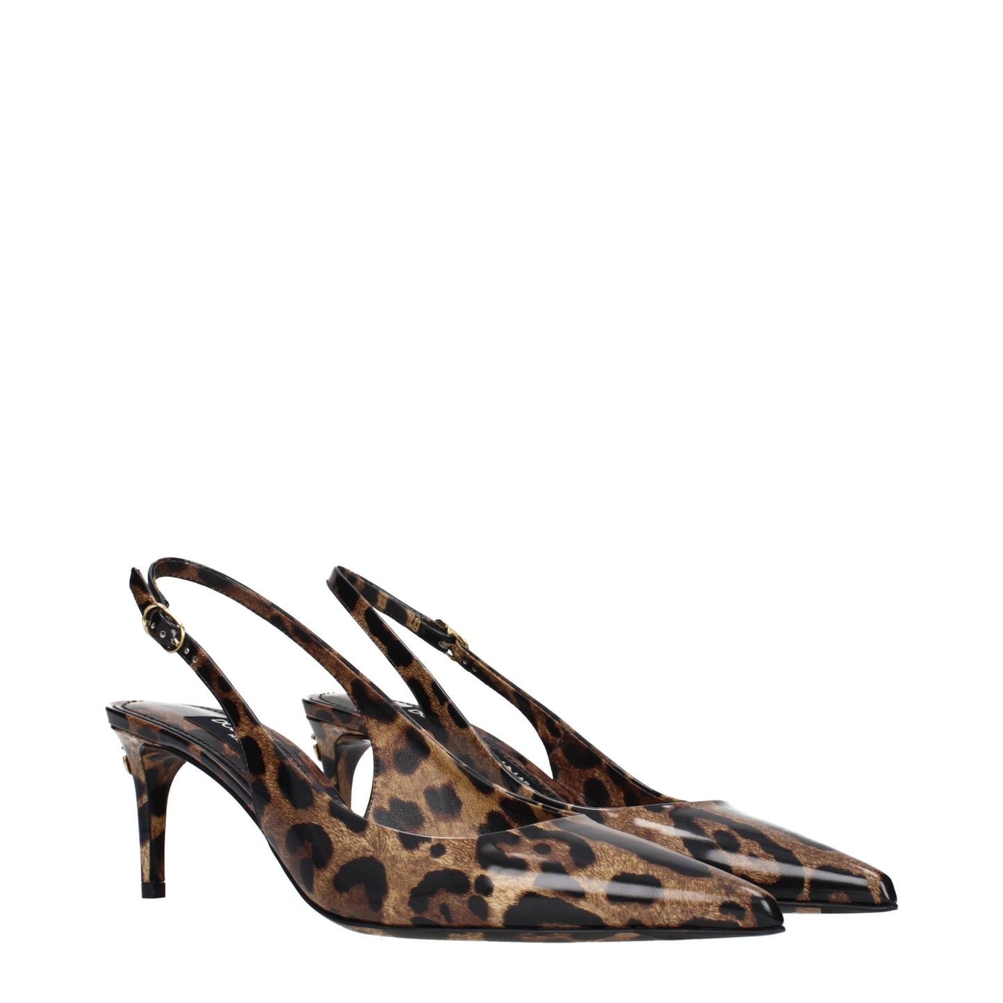 Dolce & Gabbana Brown Leather Stiletto Heel Sandals